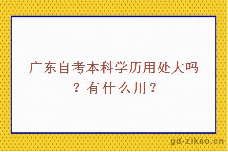 广东自考本科学历用处大吗？有什么用？