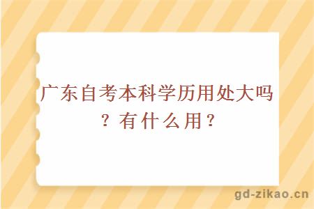 广东自考本科学历用处大吗？有什么用？