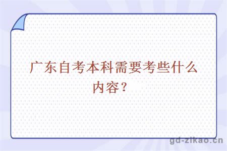 广东自考本科需要考些什么内容？