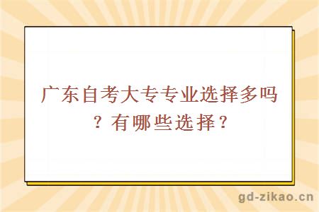 广东自考大专专业选择多吗？有哪些选择？