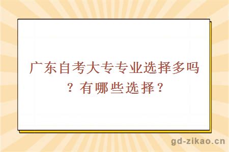 广东自考大专专业选择多吗？有哪些选择？