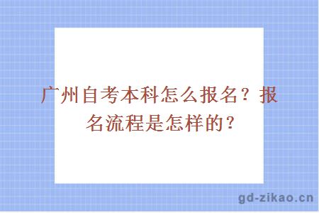 广州自考本科怎么报名？报名流程是怎样的？