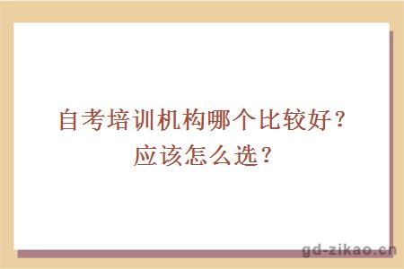 自考培训机构哪个比较好？应该怎么选？