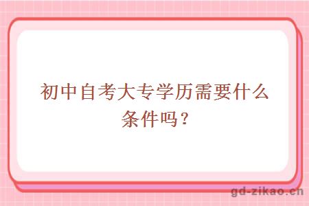 初中自考大专学历需要什么条件吗？