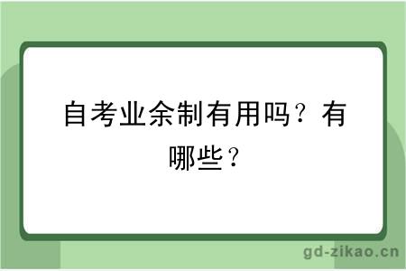 自考业余制有用吗？有哪些？