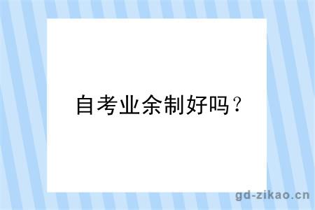 自考业余制好吗？