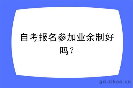 自考报名参加业余制好吗？