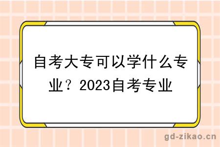 自考大专可以学什么专业？2023自考专业一览表？