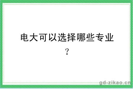 电大可以选择哪些专业？