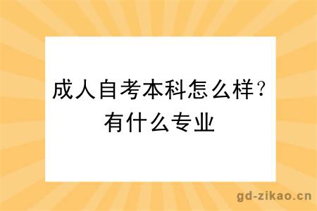 成人自考本科怎么样？有什么专业