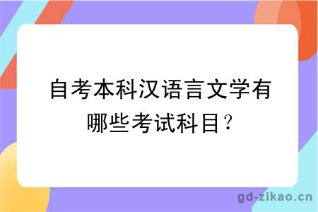 自考本科汉语言文学有哪些考试科目？