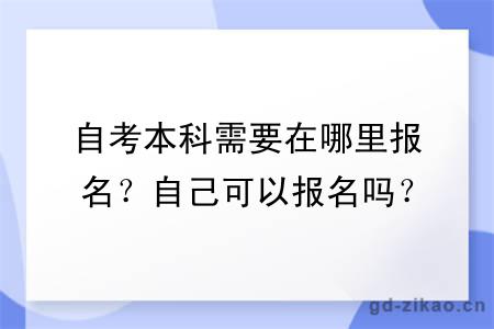 自考本科需要在哪里报名？自己可以报名吗？