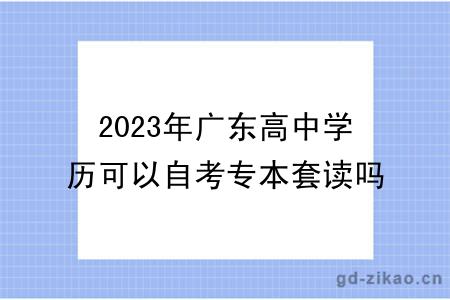 2023年广东高中学历可以自考专本套读吗？