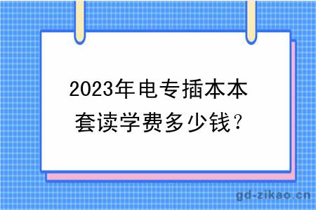 2023年电专插本本套读学费多少钱？