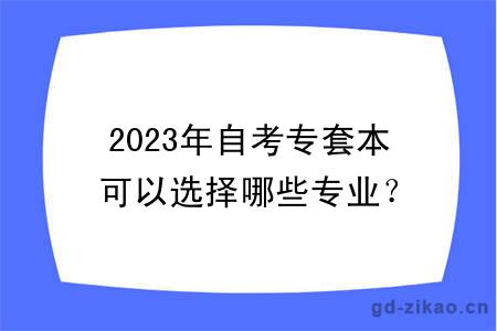 2023年自考专套本可以选择哪些专业？