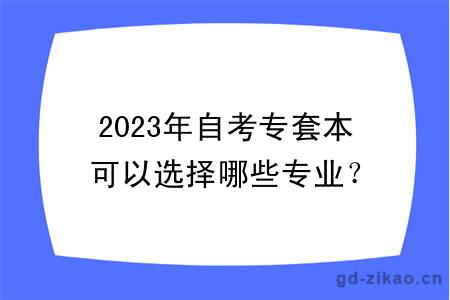 2023年自考专套本可以选择哪些专业？