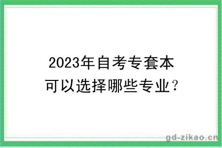 2023年自考专套本可以选择哪些专业？