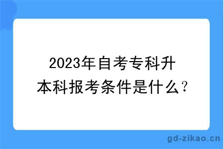 2023年自考专科升本科报考条件是什么？可以选什么专业？