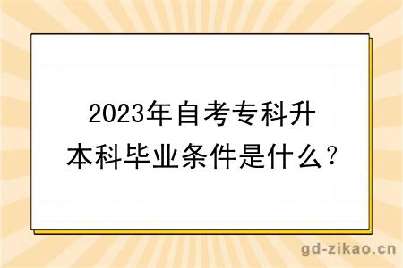 2023年自考专科升本科毕业条件是什么？有什么学习方式？