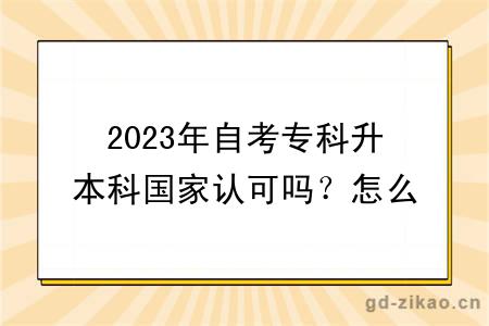 2023年自考专科升本科国家认可吗？怎么报名？