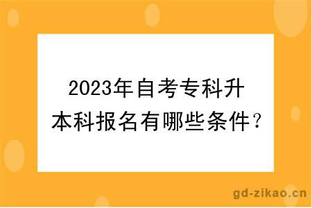 2023年自考专科升本科报名有哪些条件？能申请学位吗？