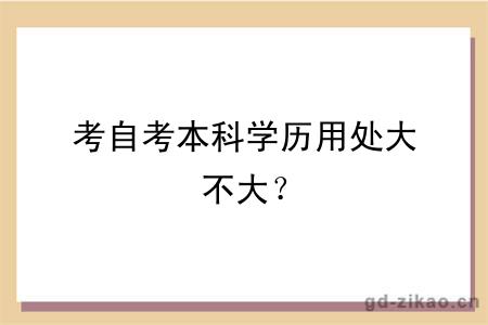 考自考本科学历用处大不大？