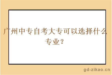 广州中专自考大专可以选择什么专业？