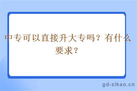 中专可以直接升大专吗？有什么要求？