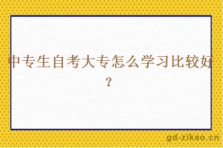 中专生自考大专怎么学习比较好？