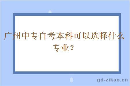 广州中专自考本科可以选择什么专业？