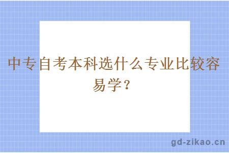 中专自考本科选什么专业比较容易学？