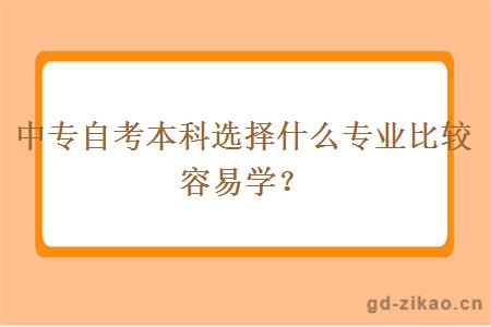 中专自考本科选择什么专业比较容易学？