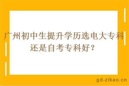 广州初中生提升学历选电大专科还是自考专科好？