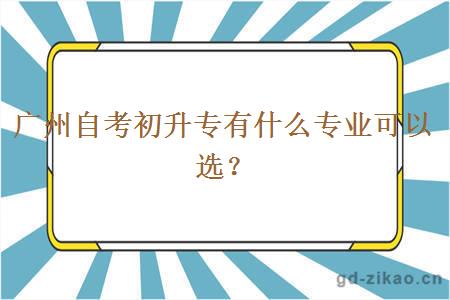 广州自考初升专有什么专业可以选？