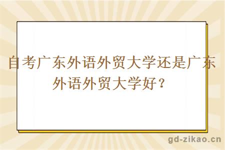 自考广东外语外贸大学还是广东外语外贸大学好？