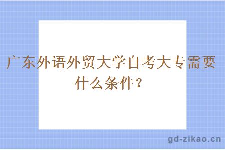 广东外语外贸大学自考大专需要什么条件？