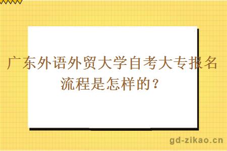 广东外语外贸大学自考大专报名流程是怎样的？