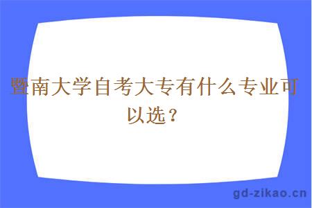 暨南大学自考大专有什么专业可以选？