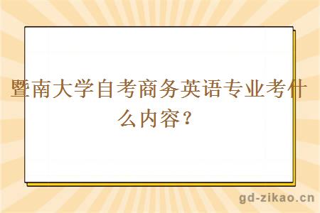 暨南大学自考商务英语专业考什么内容？