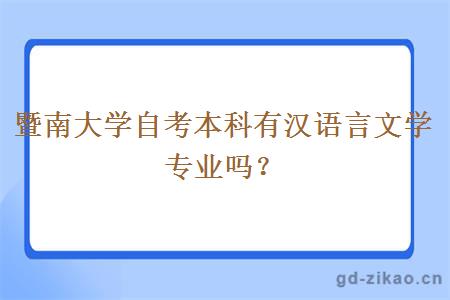 暨南大学自考本科有汉语言文学专业吗？