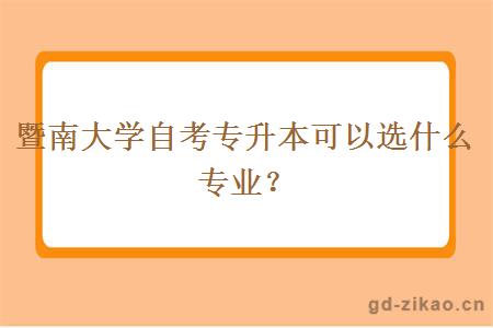 暨南大学自考专升本可以选什么专业？