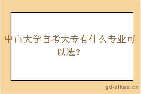 中山大学自考大专有什么专业可以选？