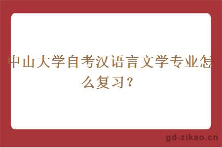 中山大学自考汉语言文学专业怎么复习？