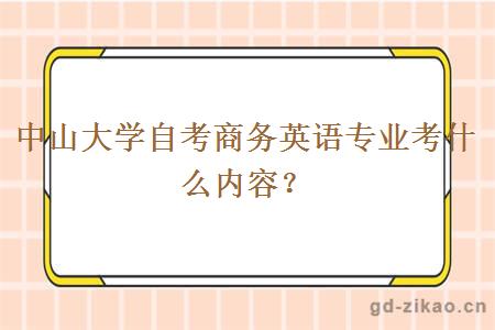 中山大学自考商务英语专业考什么内容？