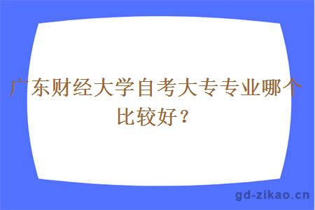 广东财经大学自考大专专业哪个比较好？