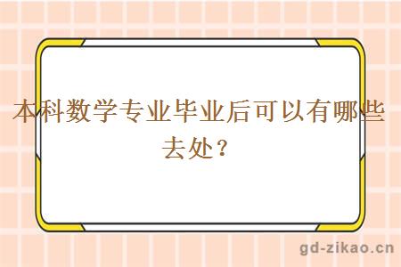 本科数学专业毕业后可以有哪些去处？