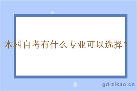 本科自考有什么专业可以选择？