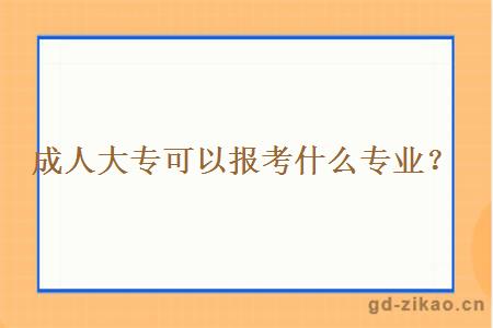 成人大专可以报考什么专业？