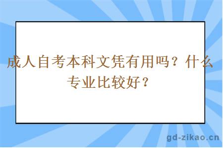 成人自考本科文凭有用吗？什么专业比较好？