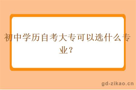 初中学历自考大专可以选什么专业？